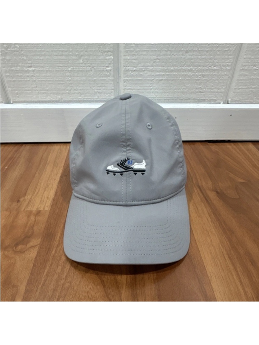 Light Gray Men’s Baseball Cap with Soccer Cleat Embroidery